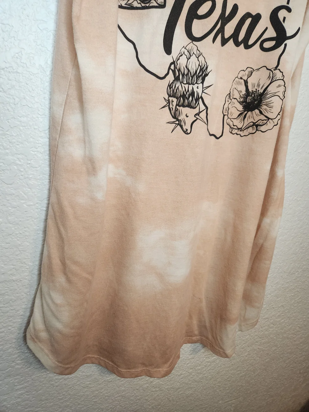 Texas Floral Tie-Dye Tank Beige coverup Size L